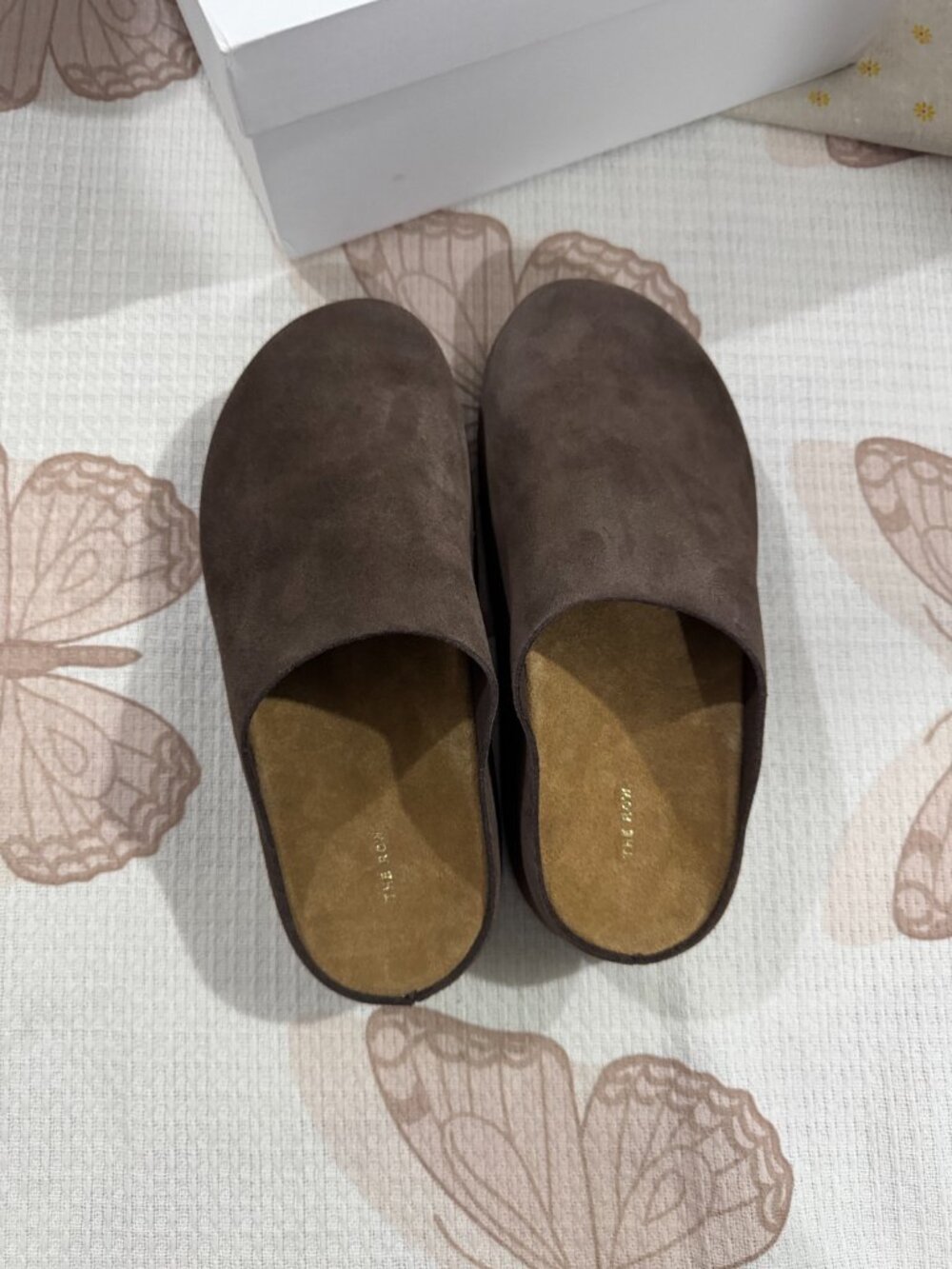 THE ROW Hudson Suede Closed-Toe Mules - Picture 9 of 9